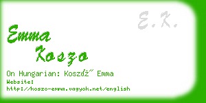 emma koszo business card